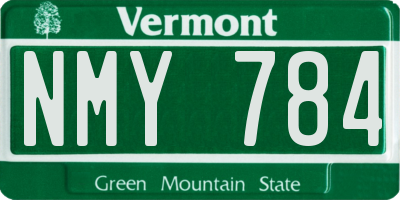 VT license plate NMY784