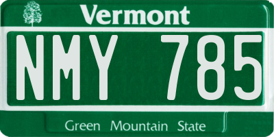 VT license plate NMY785