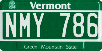 VT license plate NMY786