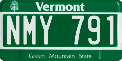 VT license plate NMY791