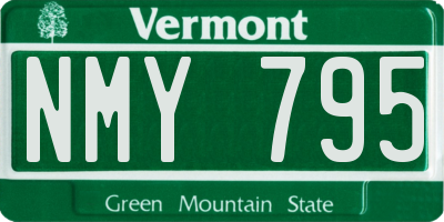 VT license plate NMY795