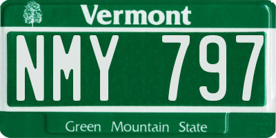 VT license plate NMY797