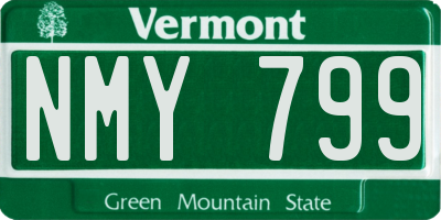 VT license plate NMY799