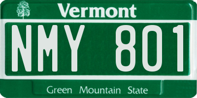 VT license plate NMY801