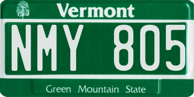VT license plate NMY805