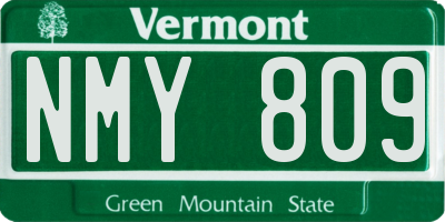 VT license plate NMY809