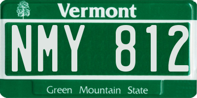 VT license plate NMY812