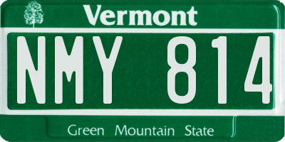 VT license plate NMY814