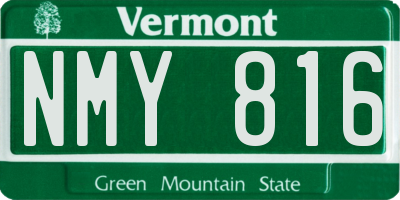 VT license plate NMY816