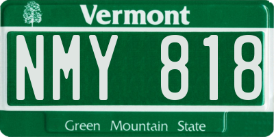 VT license plate NMY818