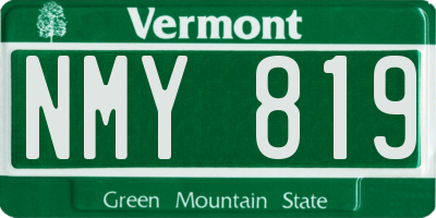 VT license plate NMY819