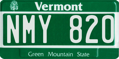 VT license plate NMY820