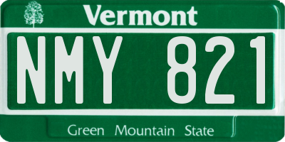 VT license plate NMY821