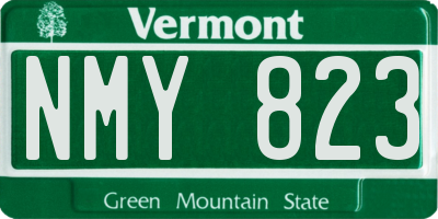 VT license plate NMY823