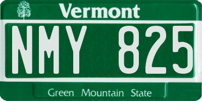 VT license plate NMY825