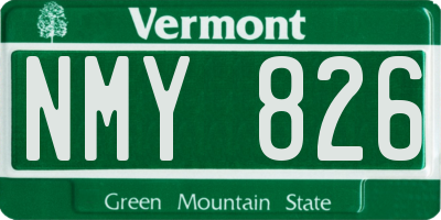 VT license plate NMY826