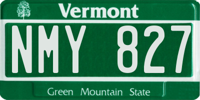 VT license plate NMY827