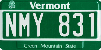 VT license plate NMY831