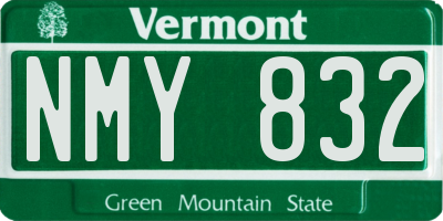 VT license plate NMY832