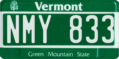 VT license plate NMY833