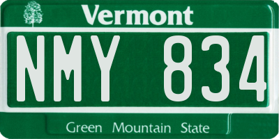 VT license plate NMY834