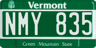 VT license plate NMY835