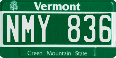 VT license plate NMY836