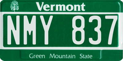 VT license plate NMY837