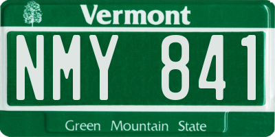 VT license plate NMY841