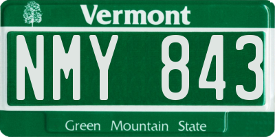 VT license plate NMY843