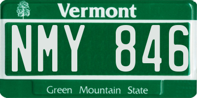 VT license plate NMY846