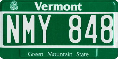 VT license plate NMY848
