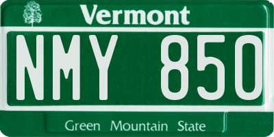 VT license plate NMY850