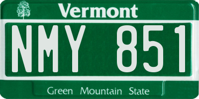 VT license plate NMY851