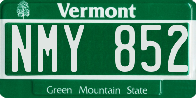 VT license plate NMY852