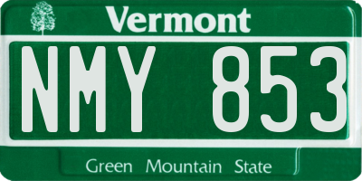 VT license plate NMY853