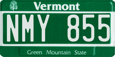 VT license plate NMY855