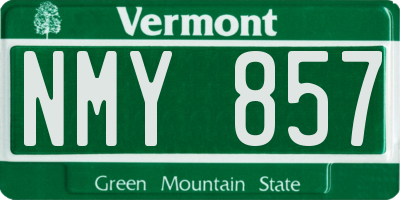 VT license plate NMY857