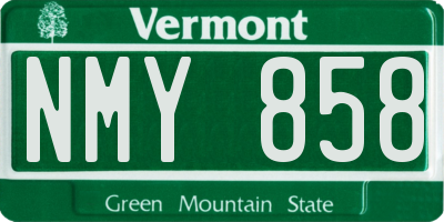 VT license plate NMY858