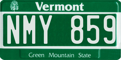 VT license plate NMY859