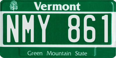 VT license plate NMY861