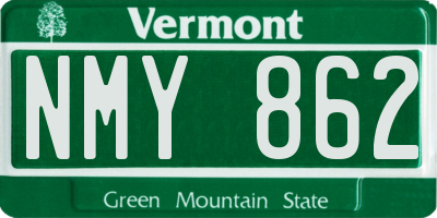 VT license plate NMY862