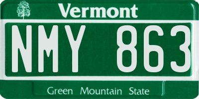 VT license plate NMY863