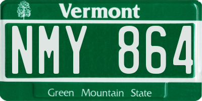 VT license plate NMY864