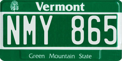 VT license plate NMY865