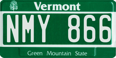 VT license plate NMY866