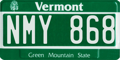 VT license plate NMY868