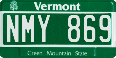 VT license plate NMY869