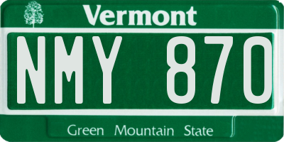 VT license plate NMY870