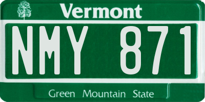 VT license plate NMY871